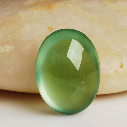 Ice prehnite ring surface, bare stone egg surface, jade rough stone, gemstone, colored treasure can be inlaid with ring, picture color