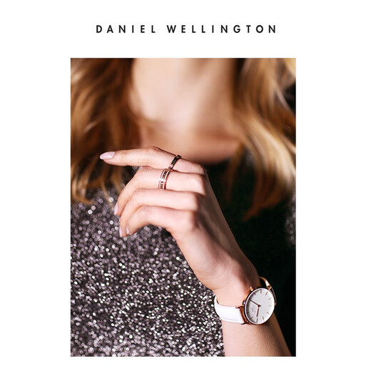 Daniel Wellington DW Ring Men and Women Morning Mist Gray Two-tone Couple Ring to Commemorate Confession Birthday Gift to Girlfriend Size 8 DW00400053