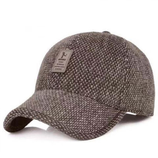 Jiaxuan autumn and winter men's cotton hat outdoor sports dad baseball cap casual warm ear protection cap middle-aged and elderly peaked cap elderly cap dark gray
