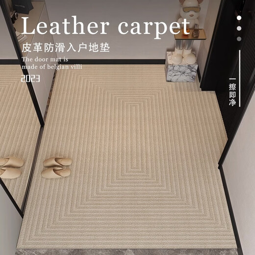 Hua Feihua entrance door floor mat, stain-resistant, no-wash, wipeable PVC door mat, entrance door mat, cuttable entrance door, Vanilla-4N 60cm90cm