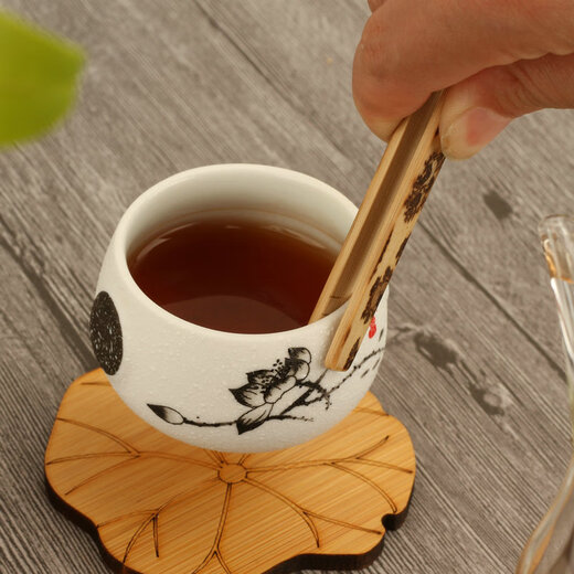 Tea clip, tea tweezers, short handmade bamboo green washing cup clip, tea leaf clip, bamboo tweezers, tea cup clip, Kung Fu tea ceremony, small fine fragrance clip, about 13cm