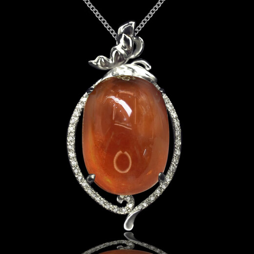 Mingshi Fu 17.59 carat natural Fanta stone pendant in platinum inlaid with real diamonds as a birthday gift for girlfriend 17.59 carats in stock