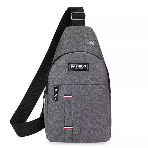 New Oxford cloth bag, trendy business chest bag, men's and women's shoulder bag, canvas casual backpack, scratch-resistant and wear-resistant crossbody bag, black, simple and fashionable