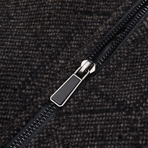 Luo Meng cotton thickened executive stand collar jacket men's warm woolen coat autumn and winter middle-aged and elderly dad's cotton coat gray 2XL (185) (suitable for 145-165 Jin Jin equals 0.5 kg)