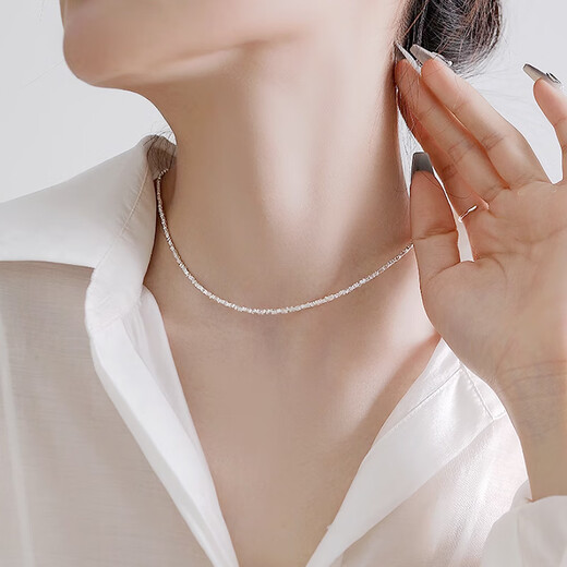 Chinese gold broken silver couplets silver necklace ladies clavicle chain pendant birthday gift girlfriend wife anniversary broken silver couplets necklace