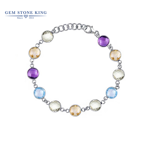 GEM STONE KING Bracelet for Women 25 Carat Colored Treasure 925 Silver New Fashion Couple Send Girlfriend Bracelet Chinese Valentine's Day Gift