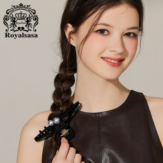 Royal sasa imitation pearl clip women's back of the head lazy style shark clip high-end hair clip temperament hair accessories