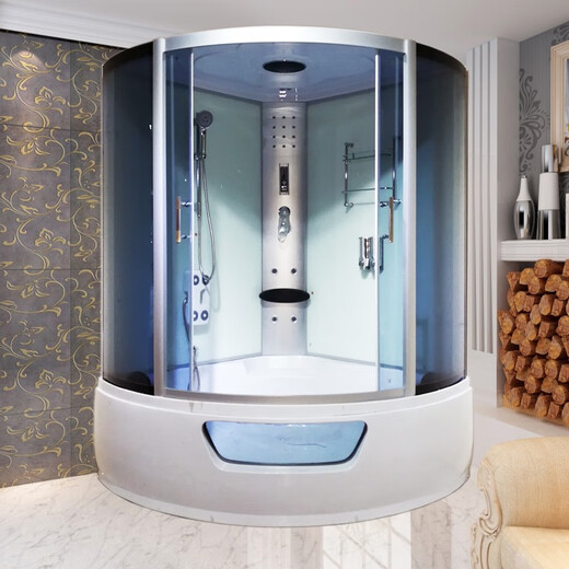 Wulang Machinery (can be installed on the door) shower room bath shower room with bathtub bathroom bathroom sauna room integrated bathtub 150*150*220cm black with steam