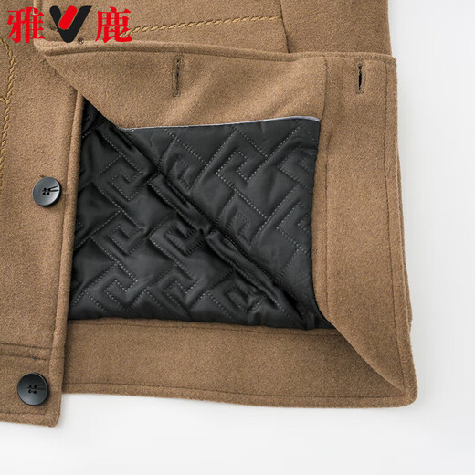 Yalu woolen woolen jacket men's short autumn and winter fashion casual lapel plus cotton woolen jacket men's tops men's clothing