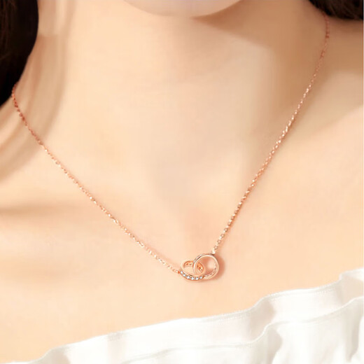 Manhe S925 silver double ring necklace for women 2025 new jewelry pendant wife birthday gift for girls and girlfriends