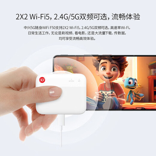 ZTE 5G portátil wifi6 enrutador móvil mifi4g tarjeta de red inalámbrica portátil montada en camión CPE banda ancha inalámbrica MU5002 ZTE F50+ paquete anual de red única 5G disfruta de 1500G por mes