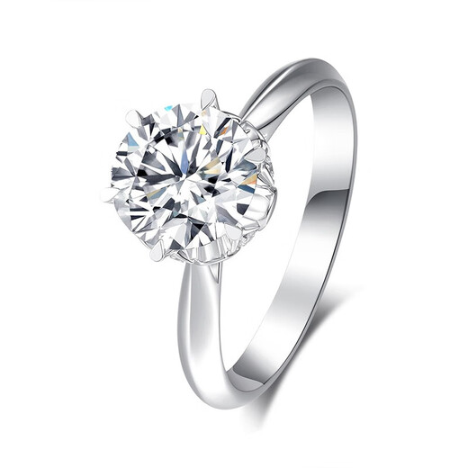 AVHE platinum ring D one carat laboratory-grown diamond straight-arm bud ring for wedding gift Chinese Valentine's Day platinum bud-grown diamond ring-30 points D color/VVS