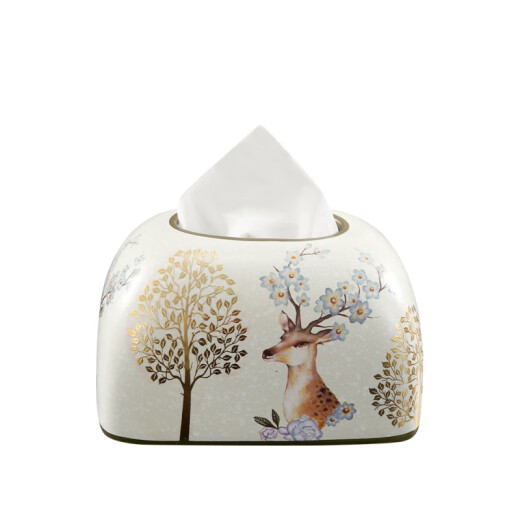 American ceramic household paper box European-style living room Chinese creative decorative paper paper box napkins tissue box ornaments Elk Girl