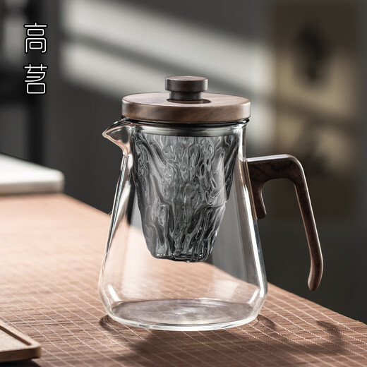 Gaoming glass mountain view teapot household heat-resistant kettle tea water separation large capacity thickened tea boiler new kettle iceberg teapot 780ml