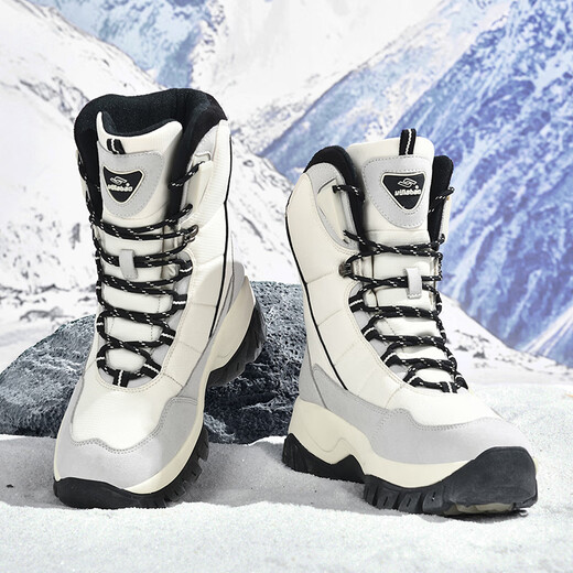 Yijiabao Snow Boots Women's Cotton Shoes Winter Velvet Brand Women's Shoes Versatile Shoes Women's Casual Shoes Thick-Soled Outdoor Travel Shoes Beige Velvet 38 Thickened Inside, Need to Take One Size Larger