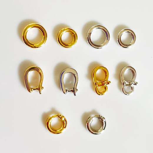 Fat Donglai's same style DL 1998 universal buckle 18k gold border city highlights gold color spring jewelry buckle A style 3mm inner diameter - light yellow