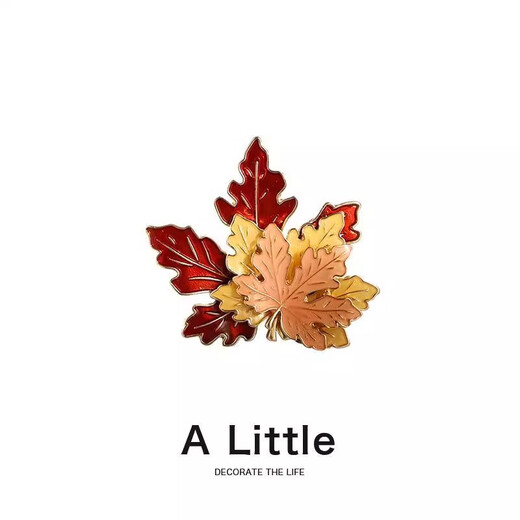 Fresh maple leaf retro brooch, high-end ins temperament, luxury creative diy accessories, sweater suit brooch for men and women, three-layer maple leaf brooch, simple outfit