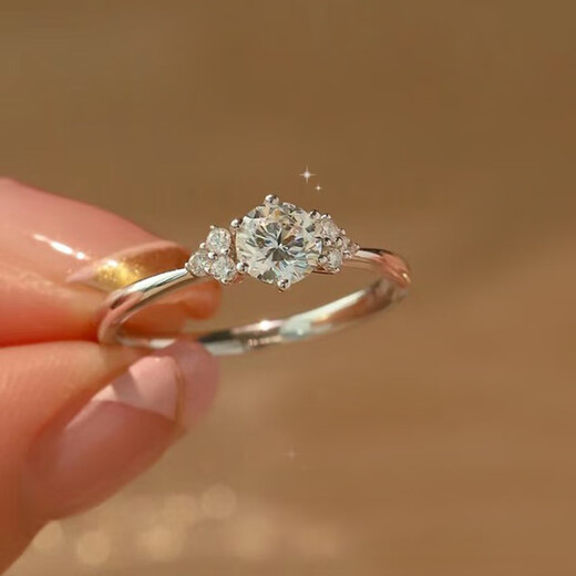 MZMZ platinum couple ring pt950 platinum knot engagement moissanite diamond ring Valentine's Day birthday gift for girlfriend and wife when/next day delivery - light luxury - Sansheng stone living mouth pair ring