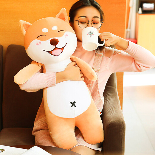 Magic Dragon Cute Sleeping Plush Toy Dog Doll Rag Doll Girl Sleeping Long Pillow Doll Cute Puppy Rag Doll Birthday Gift for Girls Shiba Inu 60cm