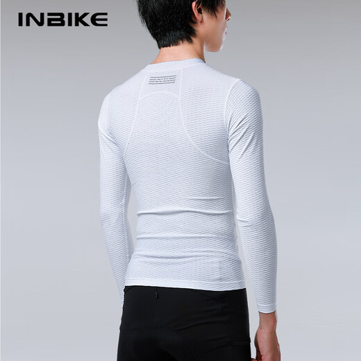 INBIKE quick-drying sweatshirt bottoming vest men's cycling clothing mountain road bicycle long-sleeved top white M