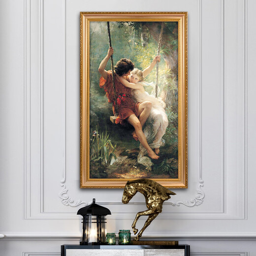 
Emperor's Spring Day Hand-painted oil paintings, figures, decorative paintings, European and American style porch hanging paintings, corridor murals, wall paintings, custom vertical version 692 gold solid wood frame 110X200