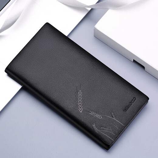 WILLIAMPOLO保罗新款男士钱包长款真皮多卡位卡包软牛皮防盗刷防消磁薄款钱夹 岁岁平安真皮长款钱包