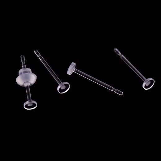 Maimed resin earrings for ear piercing, ear sticks, ear sticks for students, transparent, invisible, simple, compact, anti-blocking ear needles, girls' ear jewelry, 5 pairs of invisible models, 6-compartment storage box