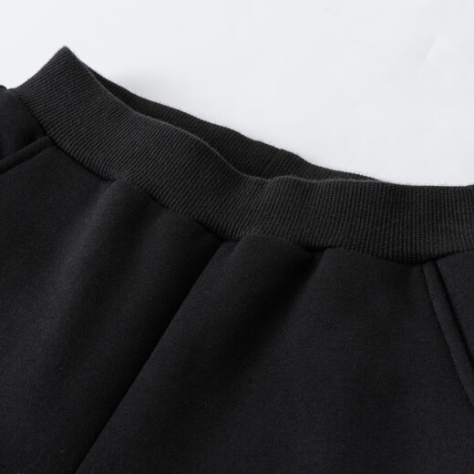 Mini Bala mini parent-child jumping pants for boys and girls autumn and winter fleece trousers black 90001 130