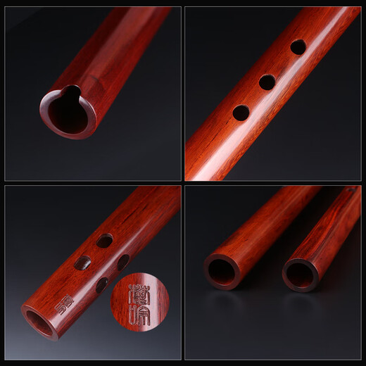 Master Chen Xiao musical instruments Xiao Xiao Xiao Xiao Xiao Xiao, the flute and the red tube straight pipe opening, the southern flute ancient style, the whole hole flute plays eight holes, the straight pipe flute F tune + accessories + box