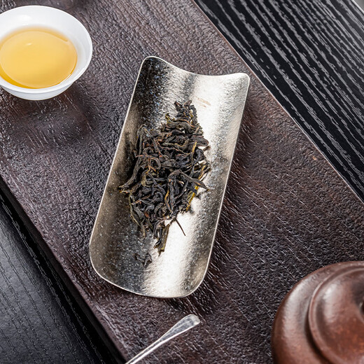 Rongshantang pure titanium tea tea spoon tea spoon tea lotus tea divider tea waker tea ceremony six gentlemen tea accessories pure titanium ice crystal tea two-piece set - Pingchuan silver style