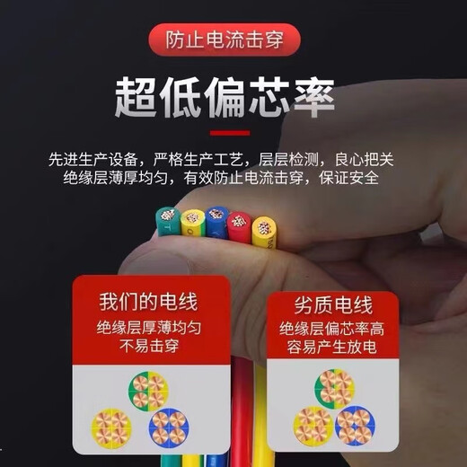 ZJDX Pearl River Wire 2,5 Norme Nationale 4 mètres carrés décoration de la Maison Fil BVR 1,5 6 10 Fil Domestique en cuivre Pur ignifuge Multibrins Rouge Norme Nationale cuivre Pur 2,5 mètres carrés - 100 mètres Assez