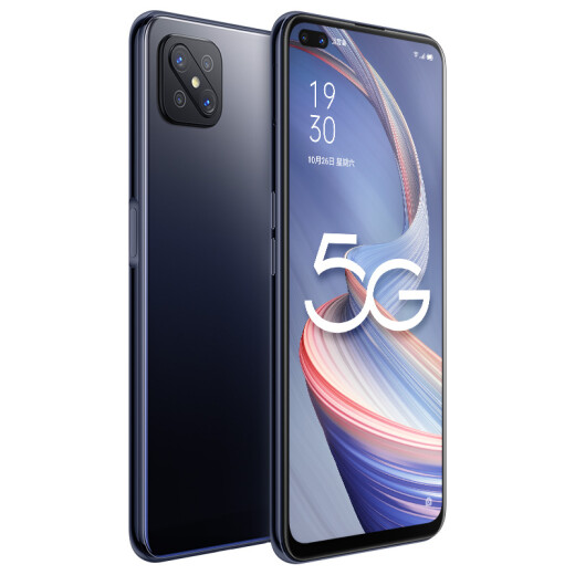 OPPOA92s dual-mode 5G120Hz smooth screen front dual-camera night scene selfie 48 million ultra-wide-angle four-camera camera phone 8GB+128GB 90 Degrees Black