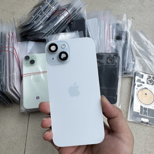 A Suitable for Apple 15 original back cover 15puls rear glass middle frame shell assembly iPhone 15 back shell 15 blue original glue included 9 new original disassembled rear glass (without wireless charger)