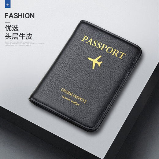 Irfankadi Bolsa para Pasaporte Multifuncional Portadocumentos de Cuero Genuino Bolsa de Almacenamiento para Pasaportes Tarjetero de Gran Capacidad Funda Protectora para Pasaporte Simple para Hombres Negro