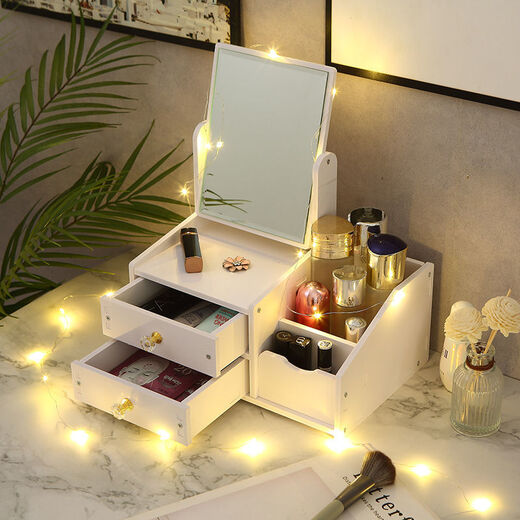 Muran Noel cosmetics storage box drawer-type jewelry skin care products mask lipstick with mirror desktop organization large storage extra large double box round mirror