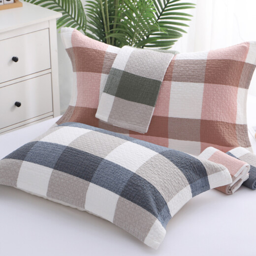 Mufan pillow cover pure cotton gauze thickened soft breathable European couple cotton household pillow cover 50*80cm