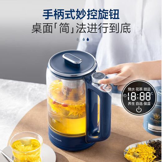 Mofei Electrical Health Kettle Constant Temperature Kettle 1.5L Tea Kettle Tea Maker Office Flower Tea Kettle Glass Kettle Insulation All-in-one Home Electric Kettle with Stainless Steel Filter MR6089 Coconut Milk White 1.5L