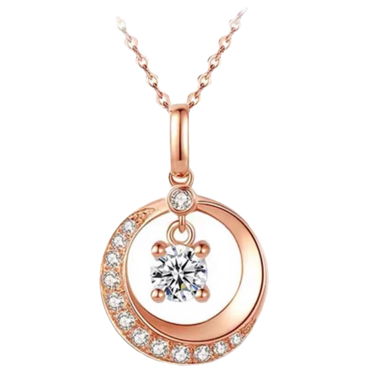 PT950 Platinum Moon Necklace 18k Gold Women's Clavicle Chain Rose Gold Smart Pendant 2024 New Gift Box Certificate