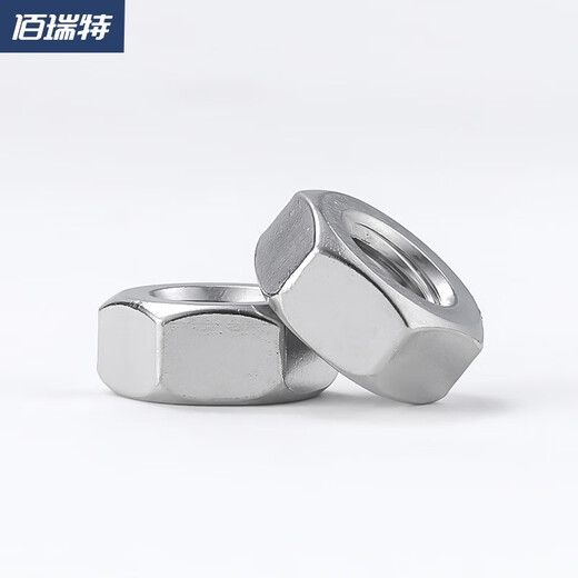 Bairuite (bairuite) 316/304 stainless steel hexagonal nut complete set hexagonal nut screw cap bolt screw nut DIN934 M5 100 pieces 304 coarse thread