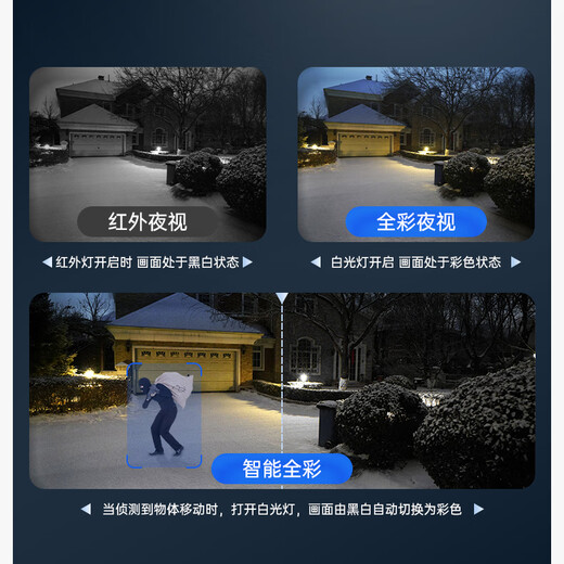 乔安360度无线摄像头手机远程室外防雨夜视家用监控器无死角可语音 基础版双镜头【高清WiFi版】 1080P+15天循环录像卡 广角(监控距离3-8米)