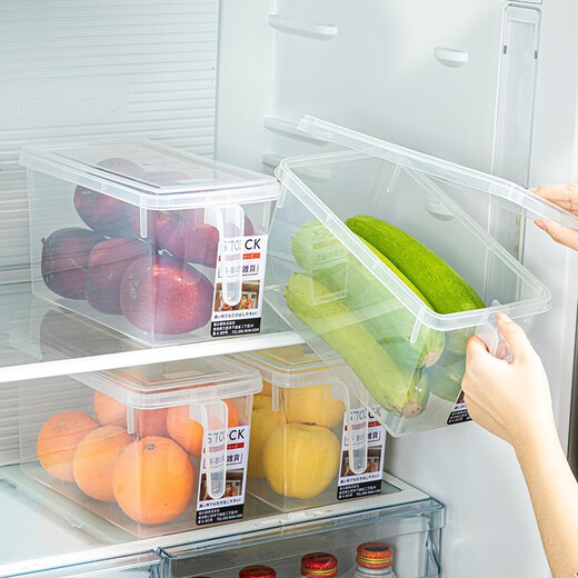 Home KATEI STORY Japan imported refrigerator storage box crisper food grade plastic storage box frozen kitchen fruit organizer box with handle * 4.7L