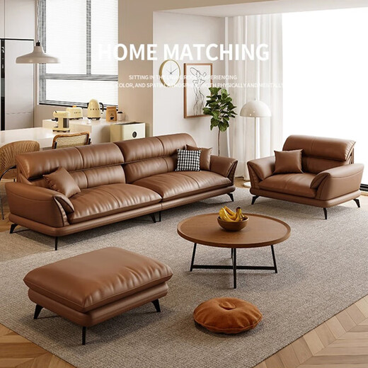 品族意式真皮沙发纳帕真皮沙发客厅小户型直排沙发PZ-688 2.8双+贵a