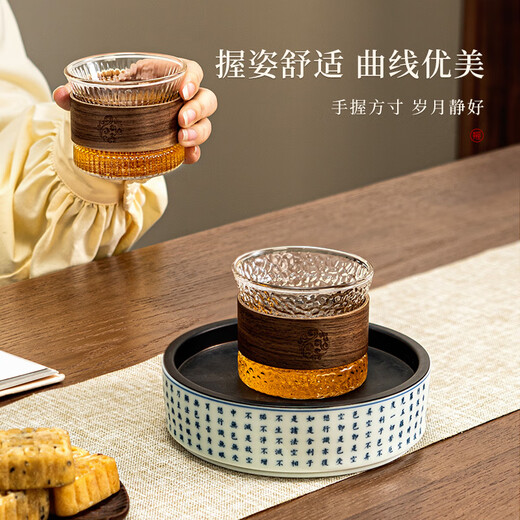 Taza de té Niye master, taza de té pequeña de cristal, taza de té de un solo uso, juego de té de kung fu resistente al calor de alto borosilicato