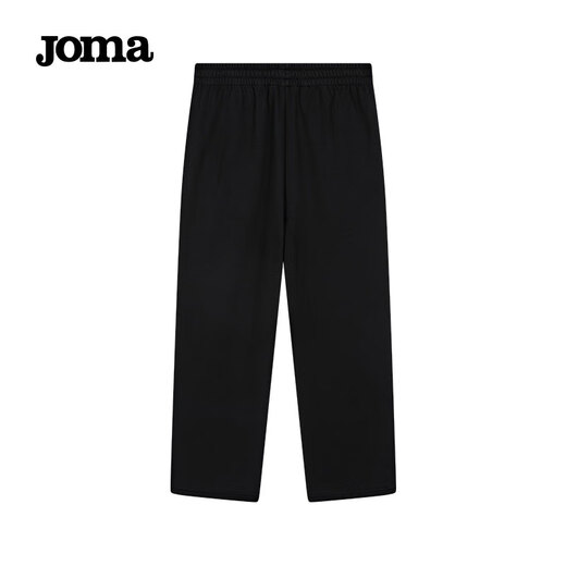 JOMA fleece sweatpants for men and women, autumn and winter loose straight knitted sweatpants, winter outdoor running flat casual pants, black L