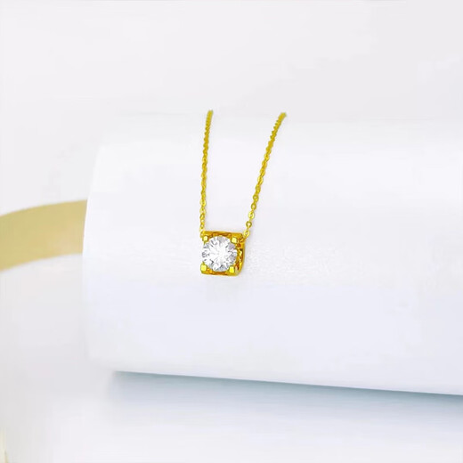 Classic bull head 18K gold large moissanite diamond au750 color gold necklace rose gold clavicle chain gift 1 carat moissanite rose gold (single pendant)