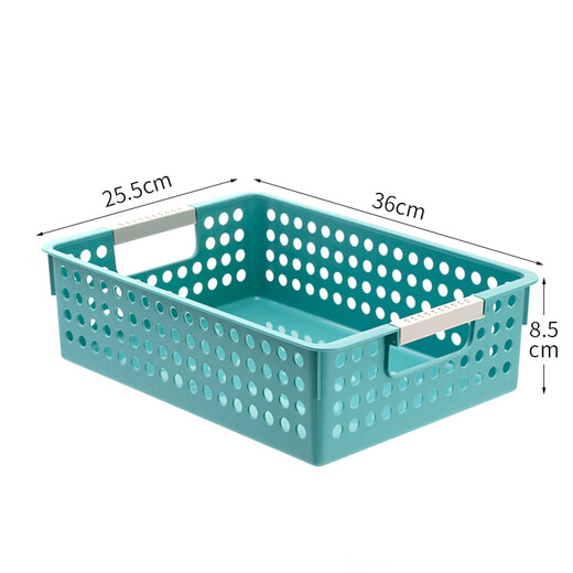 Macaron desktop storage basket plastic storage basket cabinet sundry basket home office storage storage basket fragrant orange shallow mouth large size