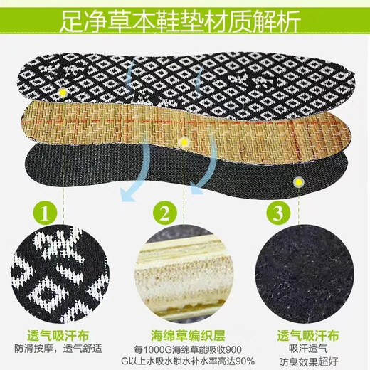 Foot clean anti-odor insole for men and women sweat-absorbing and breathable deodorant leather shoes sweat-sporty thin fragrance summer men's insole for men and women black 3 pairs of deodorant 9901 insole size 42