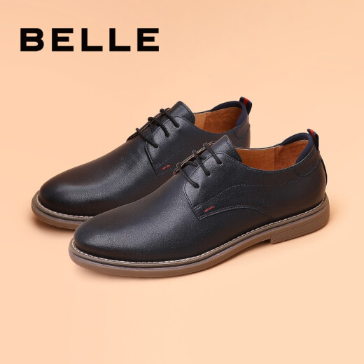 Belle men's shoes mall same style cowhide British style work shoes casual leather shoes B3HA2AM9 blue 38