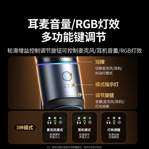 Greenlink USB computer desktop microphone independent condenser microphone DSP noise reduction desktop computer laptop live broadcast online class game conference voice karaoke microphone suitable speaker 35629