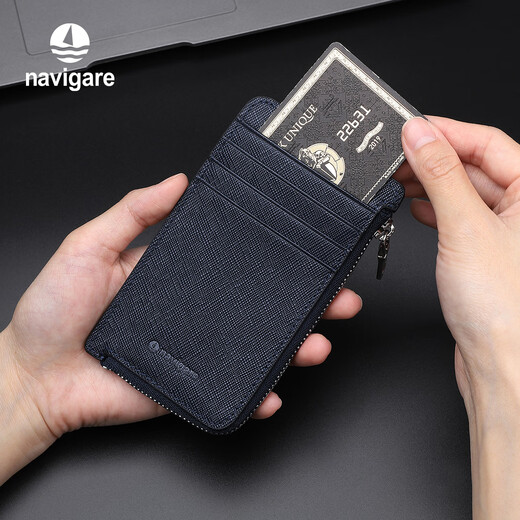 NAVIGARE Italian small sailing ship card holder ID storage bag card slot men's business card holder birthday gift blue-N4A509-041103G